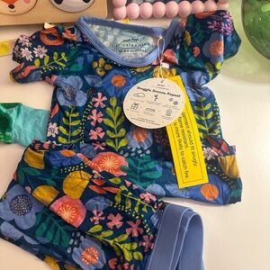 Little sleepies folk floral bamboo pajamas